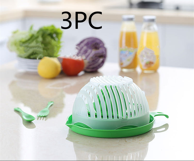 2-in-1 Salad and Fruit Cutter Bowl & Strainer – Quick, Safe & Mess-Free - BudgetSpender