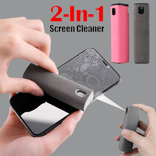 Portable Screen Cleaner Set – 2-in-1 Spray & Wipe Tool for Phones, Laptops & Tablets - BudgetSpender