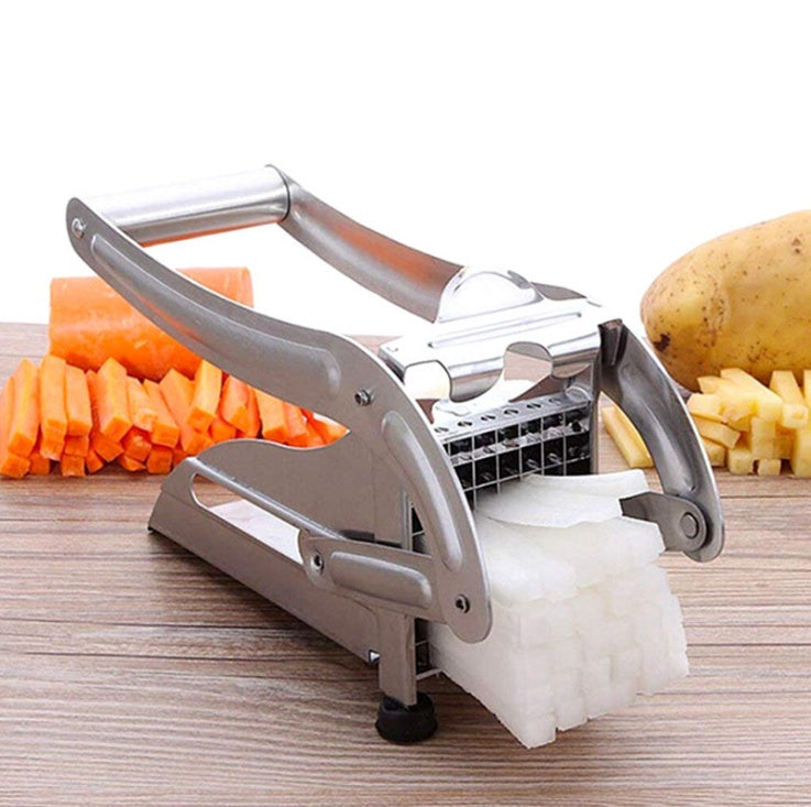 2-Blade Stainless Steel Potato Cutter – French Fry Chopper & Vegetable Slicer - BudgetSpender