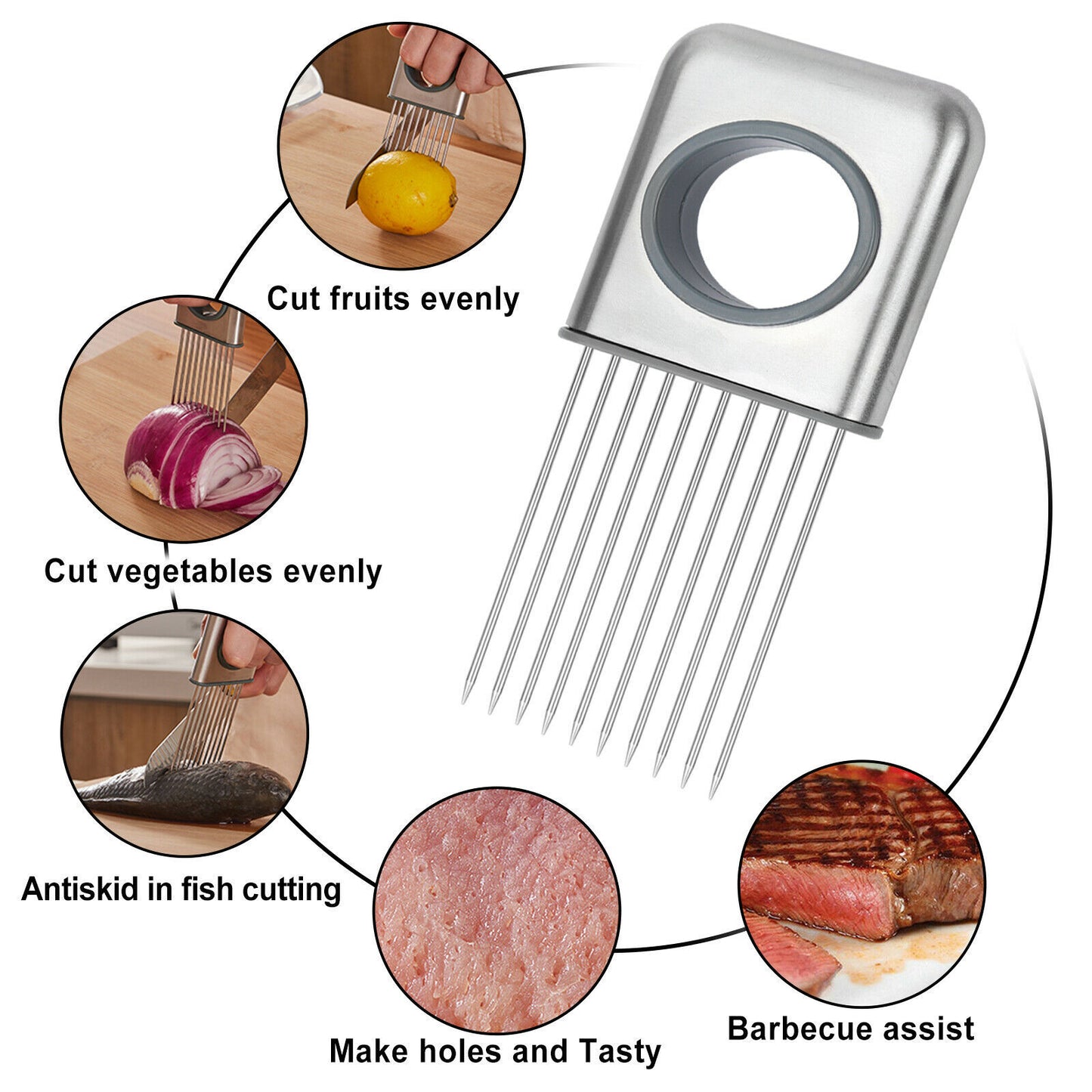 Stainless Steel Multi-Purpose Slicer Holder – Easy & Safe Cutting Tool - BudgetSpender