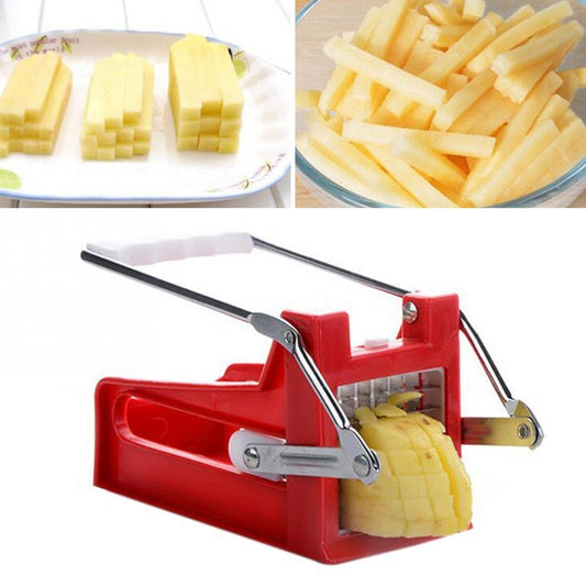 2-Blade Stainless Steel Potato Cutter – French Fry Chopper & Vegetable Slicer - BudgetSpender