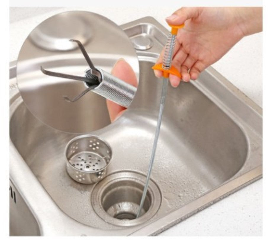 60CM Flexible Sewer Dredger Spring – Drain Clog Remover & Hair Cleaner Tool for Kitchen & Bathroom Sinks - BudgetSpender