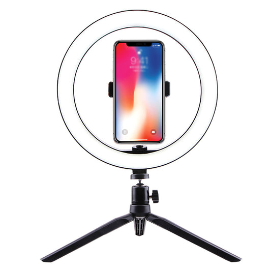 26cm Fill Light with Bluetooth Remote Control & Tripod for Desktop Live Streaming - BudgetSpender