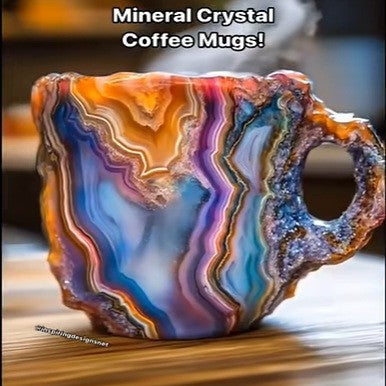400ml Resin Mineral Crystal Coffee Mug with Handle – Elegant Mineral Crystal Cup for Home & Office Decor - BudgetSpender