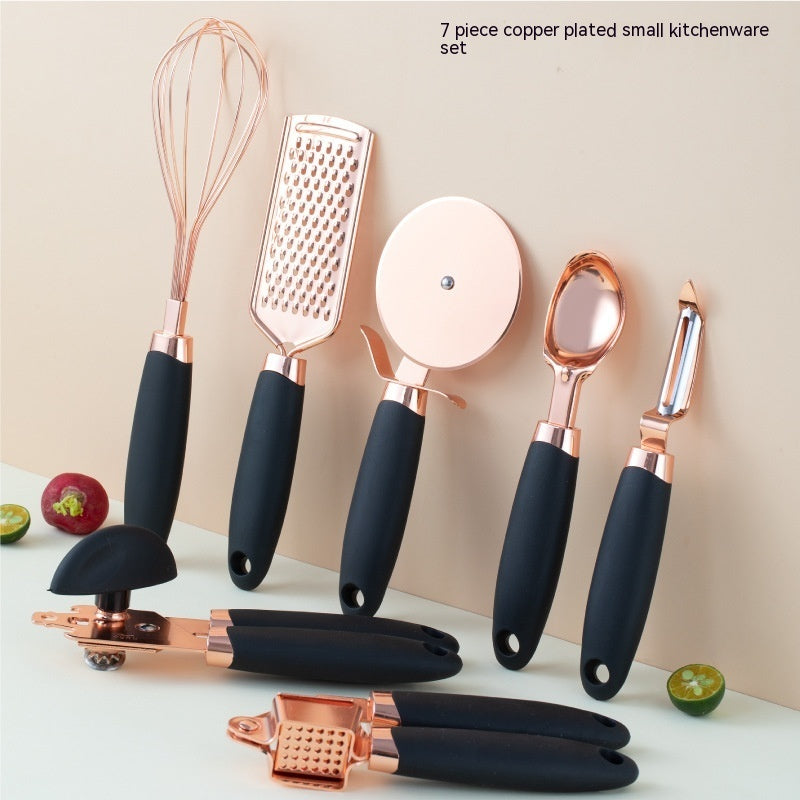 Rose Gold Stainless Steel 7-Piece Kitchen Tool Set - BudgetSpender