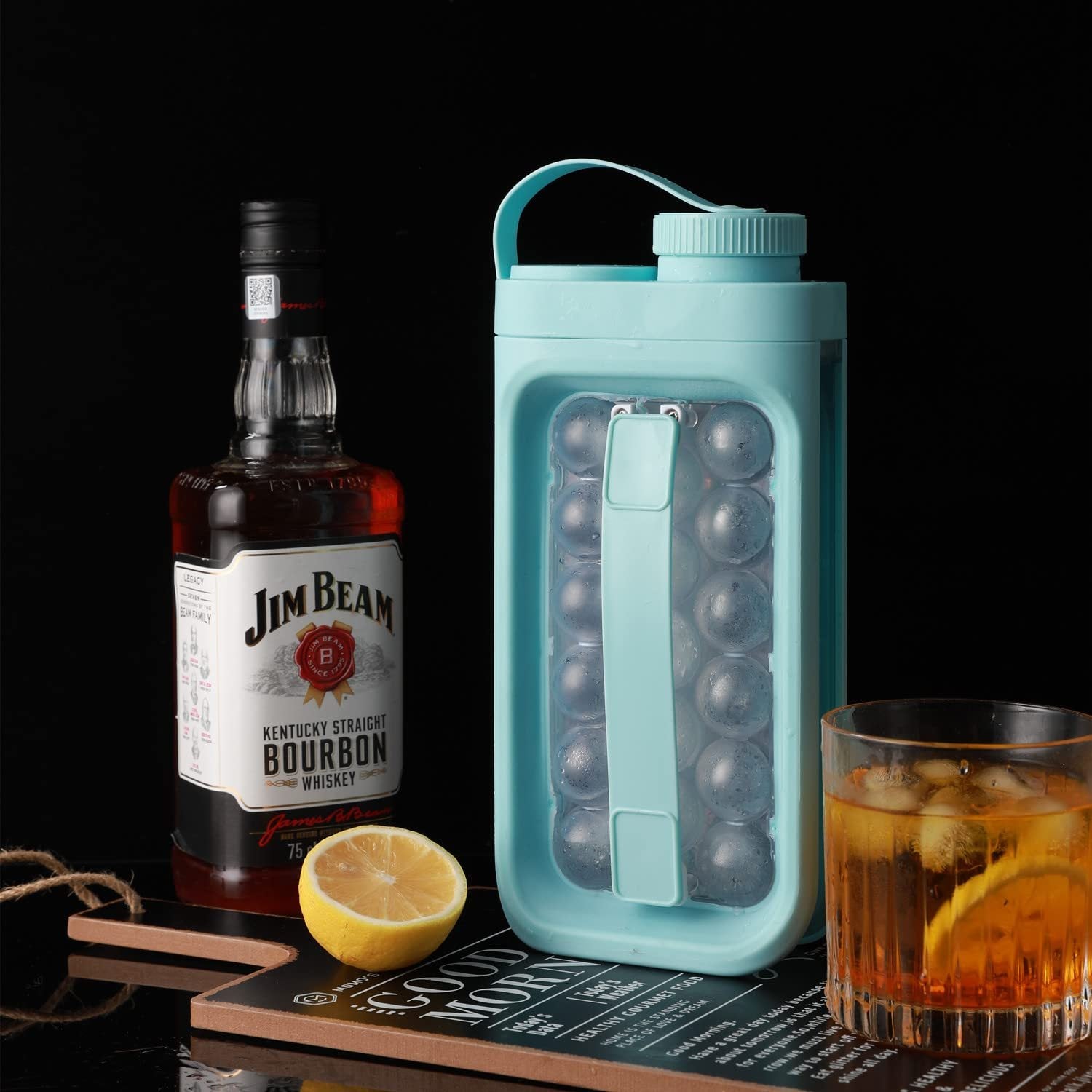 2-in-1 Ice Cube Tray & Water Bottle – Quick-Freezing Ice Balls for Whiskey, Cocktails, and More - BudgetSpender
