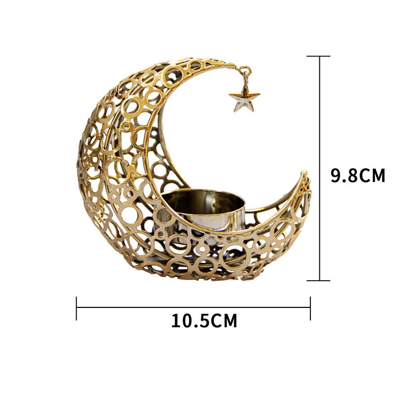 Luxury Hollow Moon Metal Candle Holder - BudgetSpender