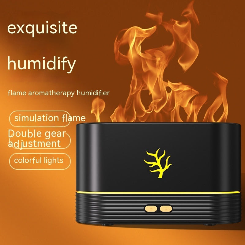 Flame Humidifier USB Smart Timing LED Electric Aroma Diffuser – Simulated Fire Night Light & Home Decor - BudgetSpender