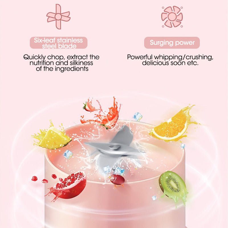 Portable USB Rechargeable Juicer Cup – 300ML Mini Blender for Smoothies & Fruit Juice - BudgetSpender