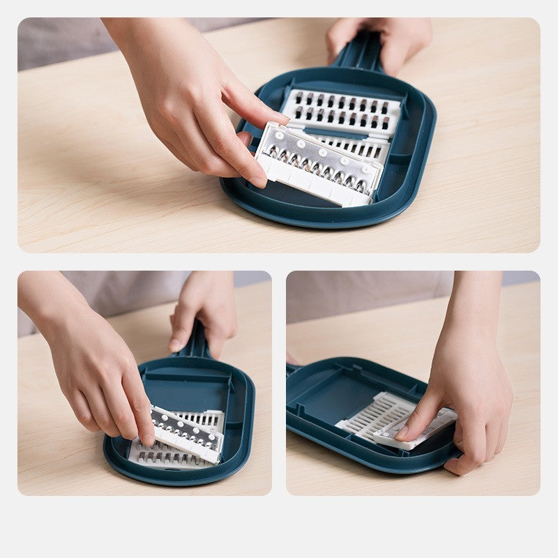 4-in-1 Vegetable Cutter with Hand Protection & Draining Basket – Multi-Function Kitchen Tool - BudgetSpender