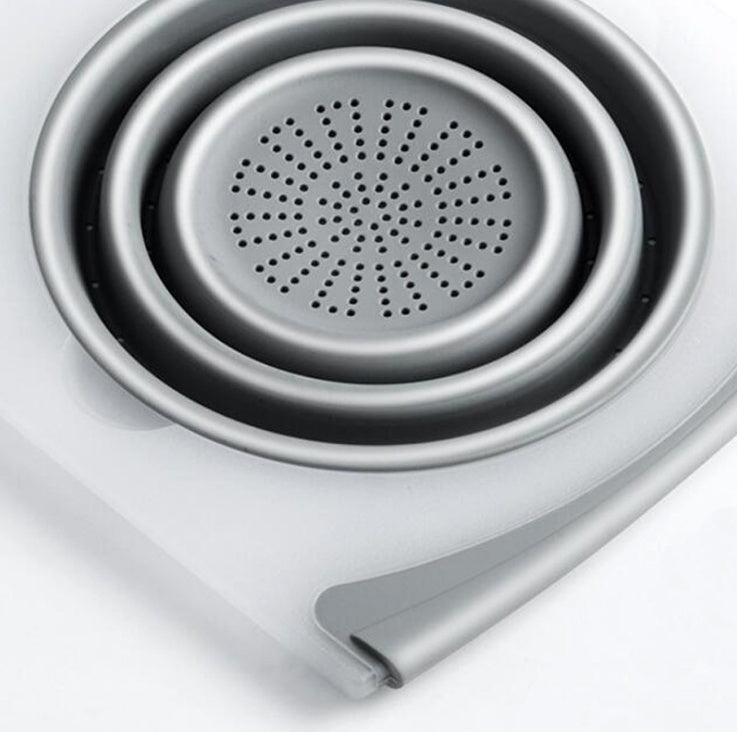 3-in-1 Multi-Functional Chopping Board with Detachable Folding Drain Basket - BudgetSpender