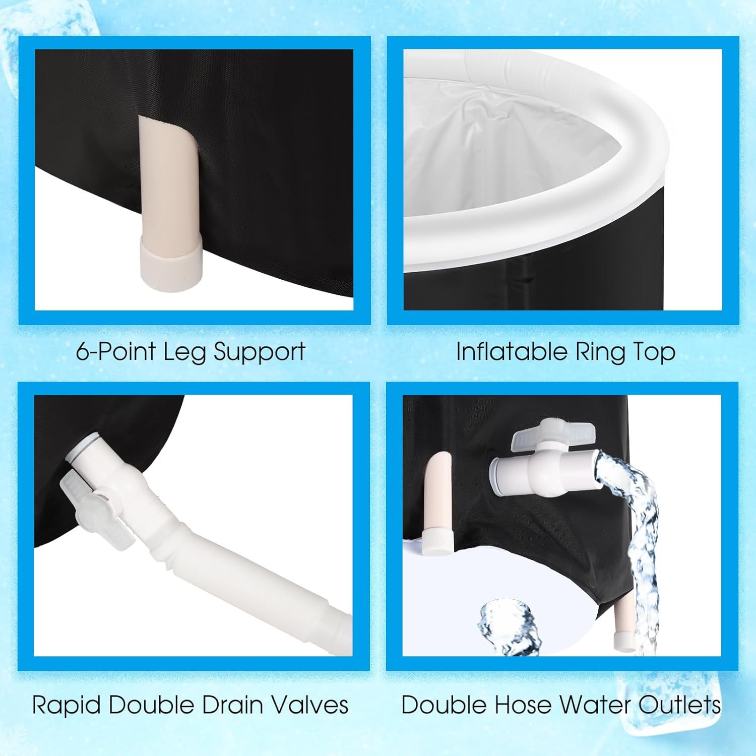 Recovery Ice Tub – Foldable Portable Cold Water Therapy for Athletes & Fitness Rehab - BudgetSpender
