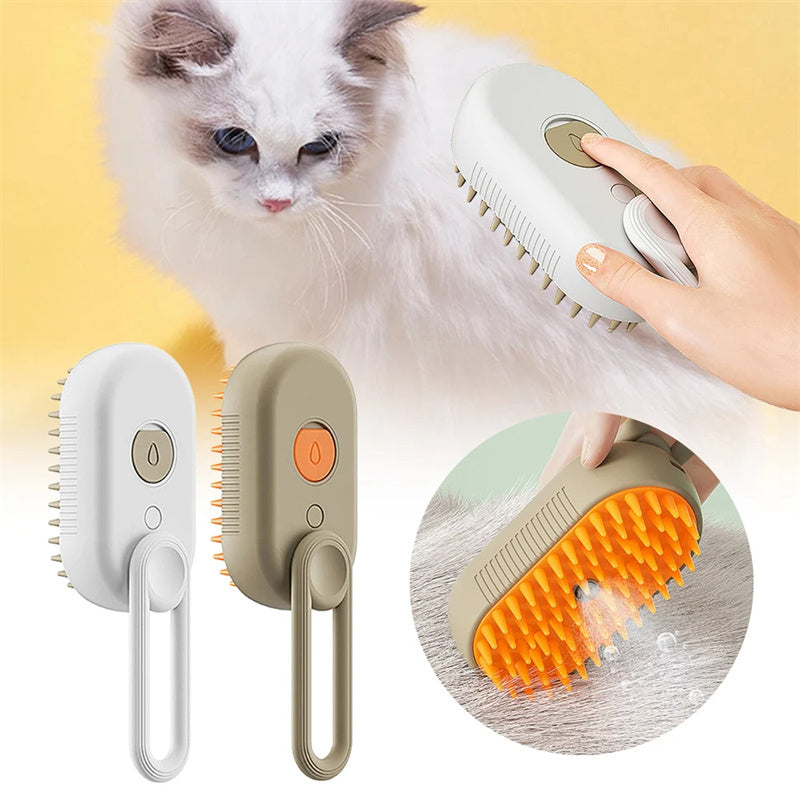 Cat Steam Brush Steamy Dog Brush 3 In 1 Electric Spray Cat Hair Brushes For Massage Pet Grooming Comb Hair Removal Combs Pet Products - BudgetSpender