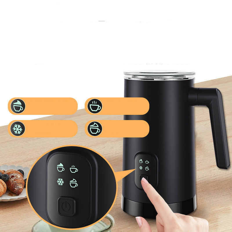 Automatic Stainless Steel Electric Milk Frother – Hot & Cold Whipping Machine for Coffee, Lattes & More - BudgetSpender