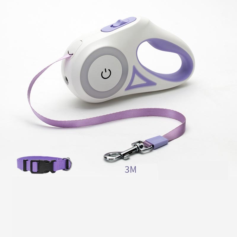 Retractable Dog Leash with Matching Collar – Auto Lock & Spotlight for Small & Medium Pets - BudgetSpender