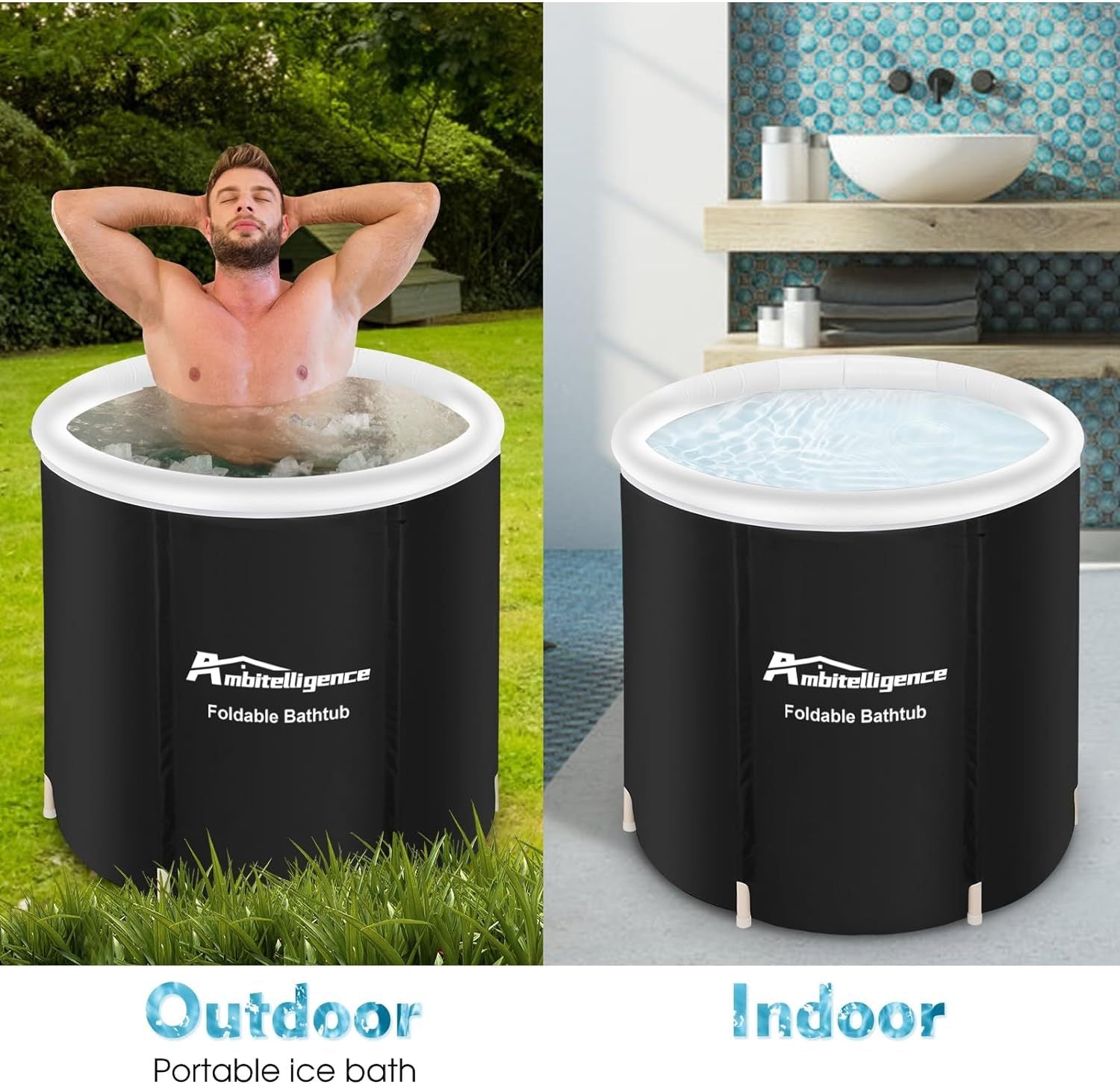 Recovery Ice Tub – Foldable Portable Cold Water Therapy for Athletes & Fitness Rehab - BudgetSpender