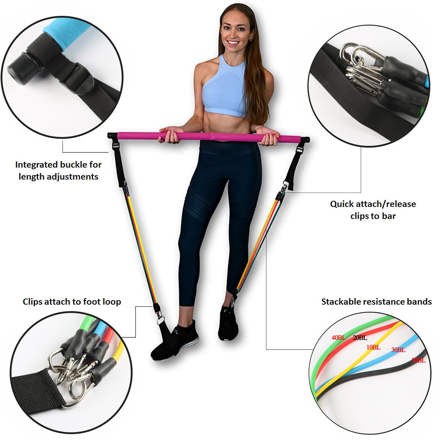 Elastic Resistance Puller Set – Fitness and Strength Training Bands for Full-Body Workouts - BudgetSpender