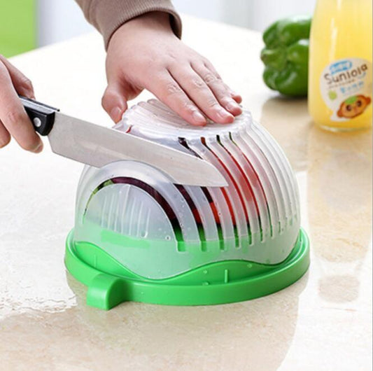 2-in-1 Salad and Fruit Cutter Bowl & Strainer – Quick, Safe & Mess-Free - BudgetSpender
