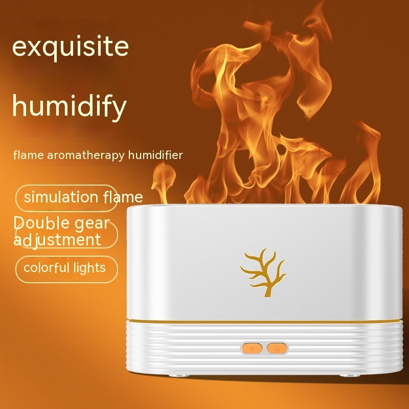 Flame Humidifier USB Smart Timing LED Electric Aroma Diffuser – Simulated Fire Night Light & Home Decor - BudgetSpender