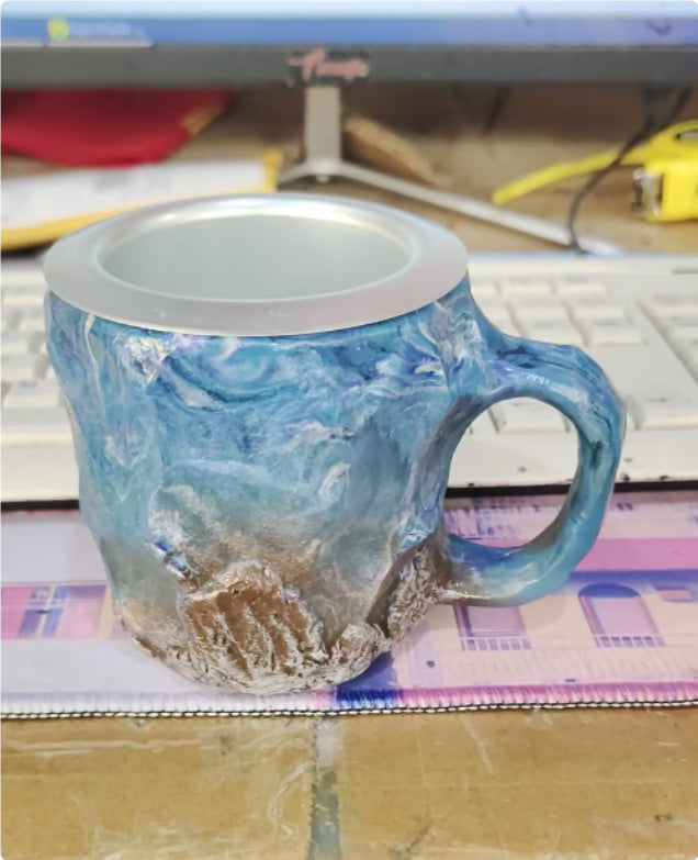 400ml Resin Mineral Crystal Coffee Mug with Handle – Elegant Mineral Crystal Cup for Home & Office Decor - BudgetSpender