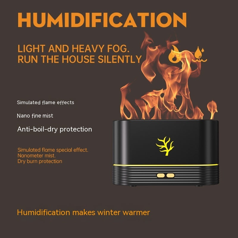 Flame Humidifier USB Smart Timing LED Electric Aroma Diffuser – Simulated Fire Night Light & Home Decor - BudgetSpender