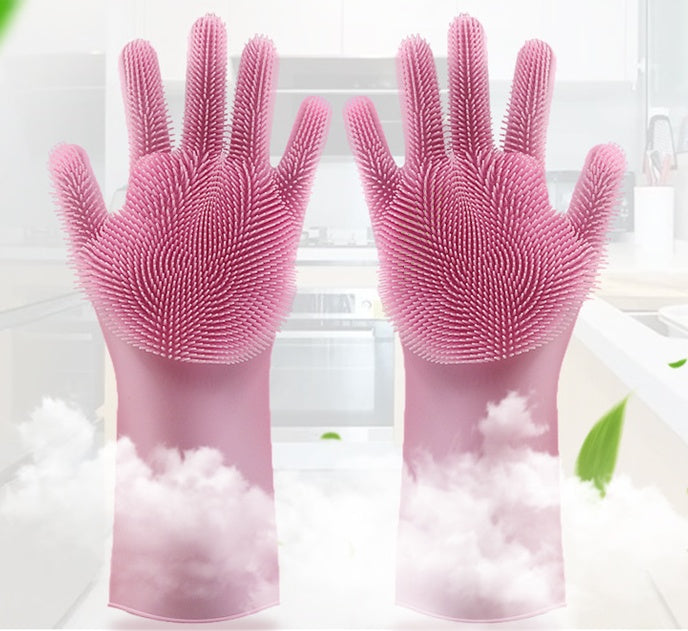 Heat-Resistant Silicone Cleaning Gloves – Multi-Function Kitchen & Household Magic Gloves - BudgetSpender