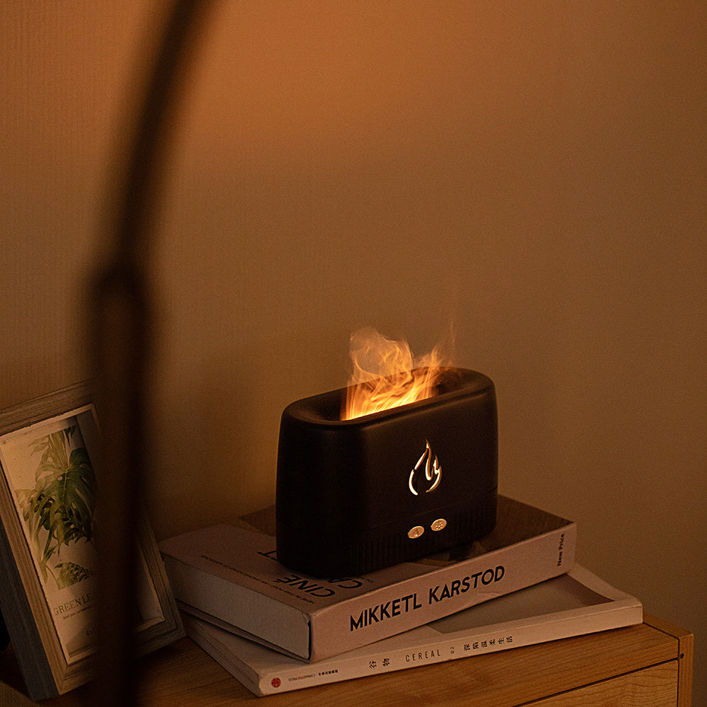 Flame Effect Aroma Diffuser & Humidifier –Silent Essential Oil Machine - BudgetSpender