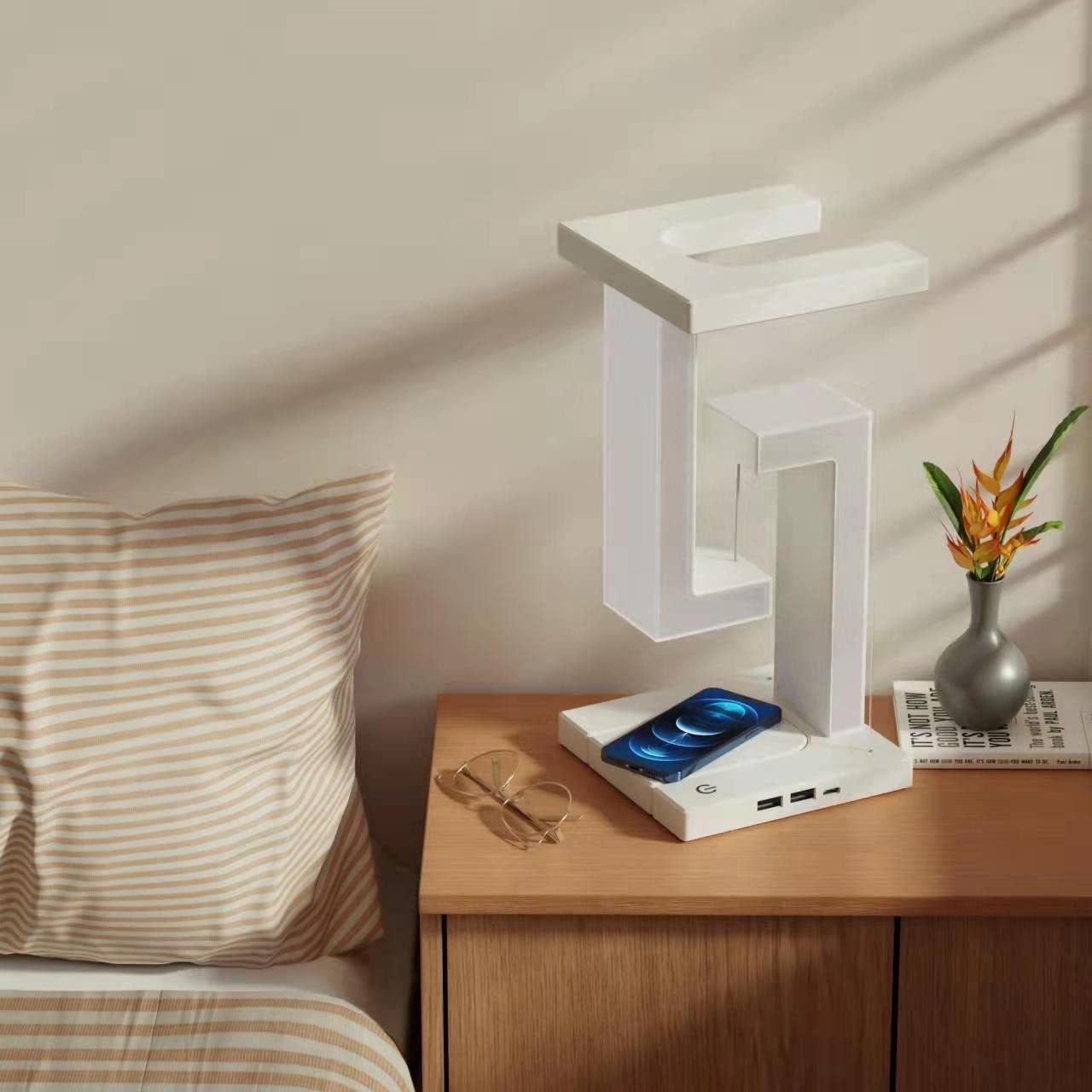 Floating Wireless Charging Lamp – Magnetic Balance Table Light with Phone Charger - BudgetSpender