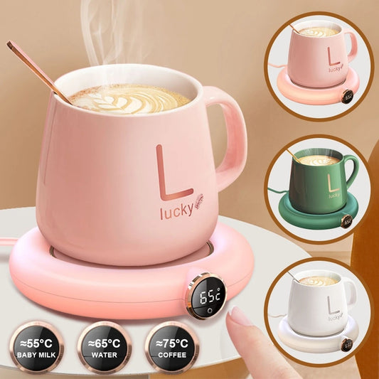 USB Cup Warmer Pad – Adjustable Temperature Electric Mug Heater with LED Display for Home & Offic - BudgetSpender