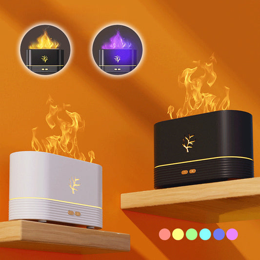 Flame Humidifier USB Smart Timing LED Electric Aroma Diffuser – Simulated Fire Night Light & Home Decor - BudgetSpender