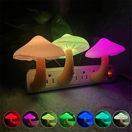 LED Mushroom Night Light – Plug-In Sensor Lamp for Home & Bedroom - BudgetSpender