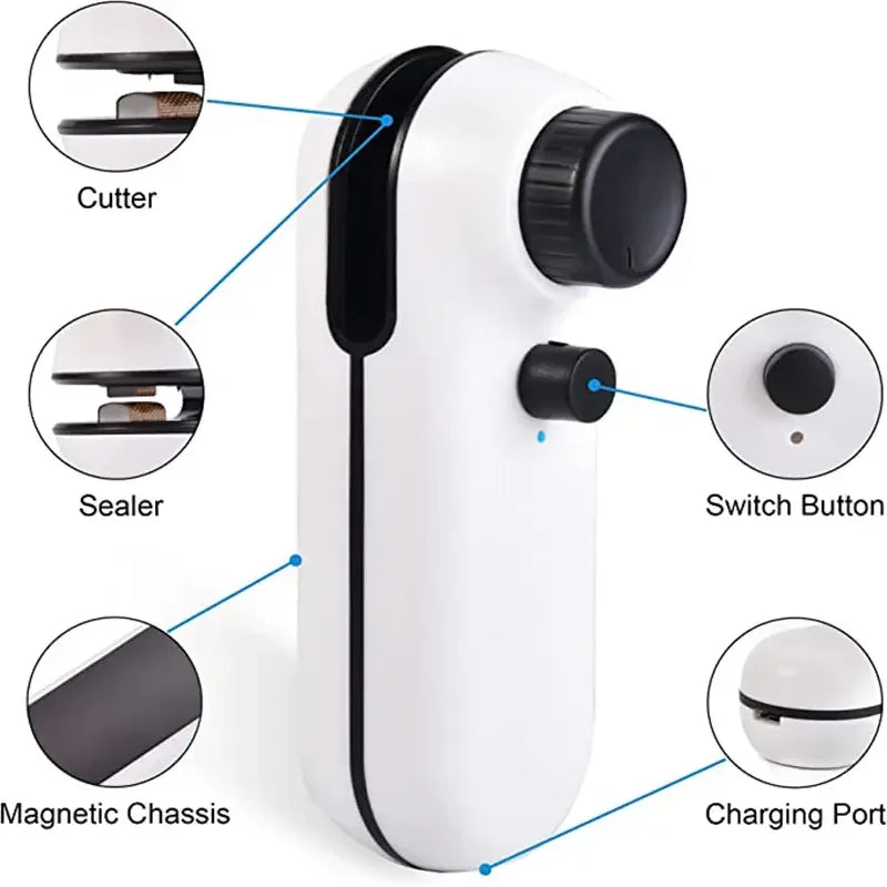 2-in-1 Rechargeable Mini Heat Sealer – Freshness at Your Fingertips - BudgetSpender