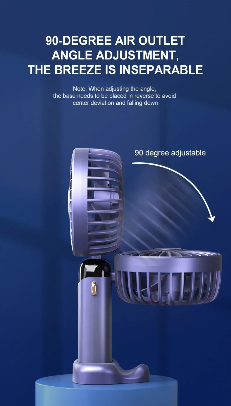 Handheld Mini Fan 3000mAh – Foldable & Portable with Phone Stand - BudgetSpender