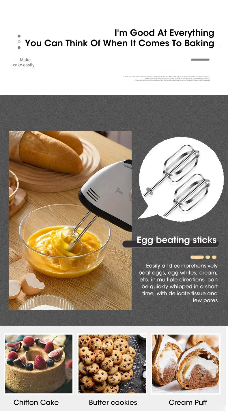 Handheld Electric Mixer for Eggs, Cream & Dough - BudgetSpender