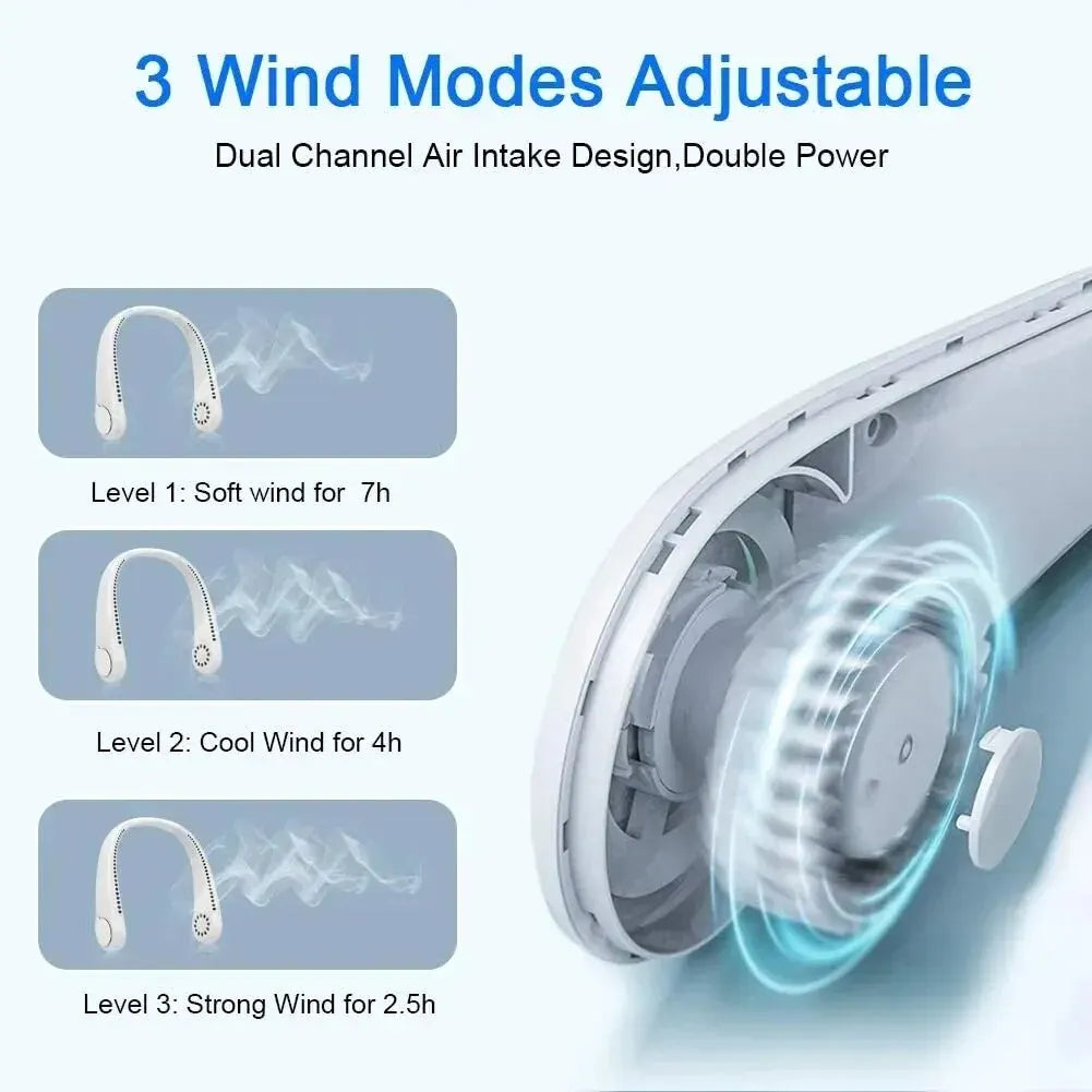 Portable Bladeless Neck Fan – Hands-Free Cooling, Anytime, Anywhere - BudgetSpender