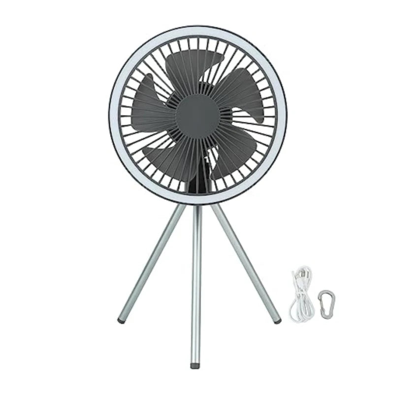 10000mAh Rechargeable Camping Fan with LED Light & Power Bank - BudgetSpender