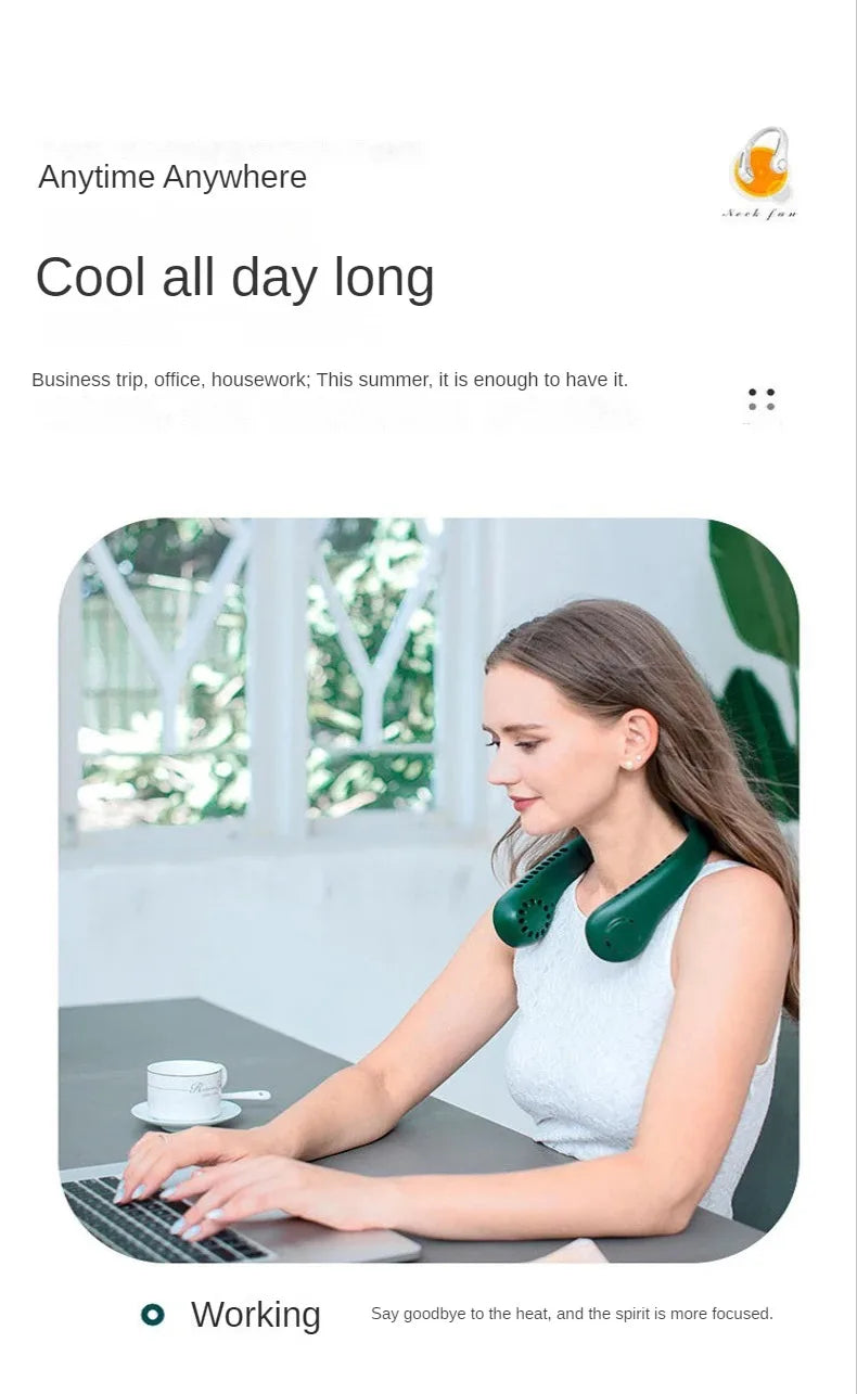 Portable Bladeless Neck Fan – Hands-Free Cooling, Anytime, Anywhere - BudgetSpender