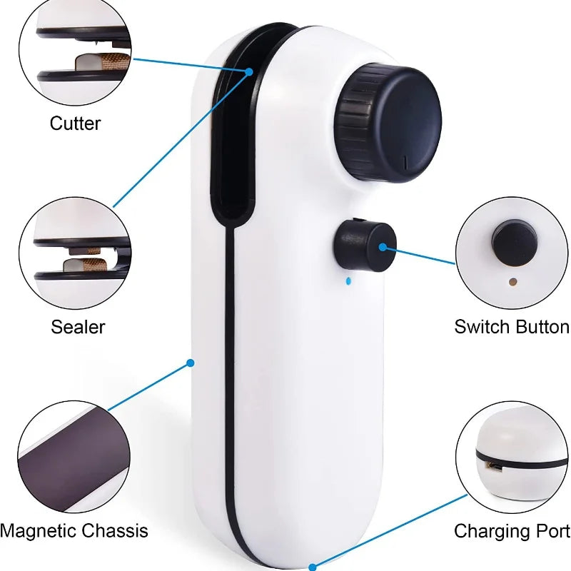 2-in-1 Rechargeable Mini Heat Sealer – Freshness at Your Fingertips - BudgetSpender