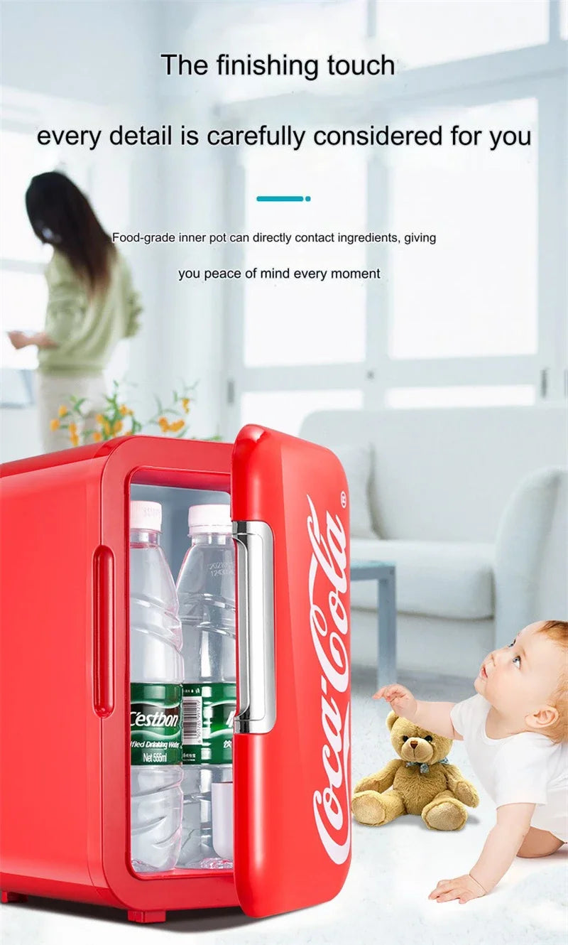 Coca-Cola 6L Mini Fridge Portable Cooler & Warmer for Home/Car - BudgetSpender