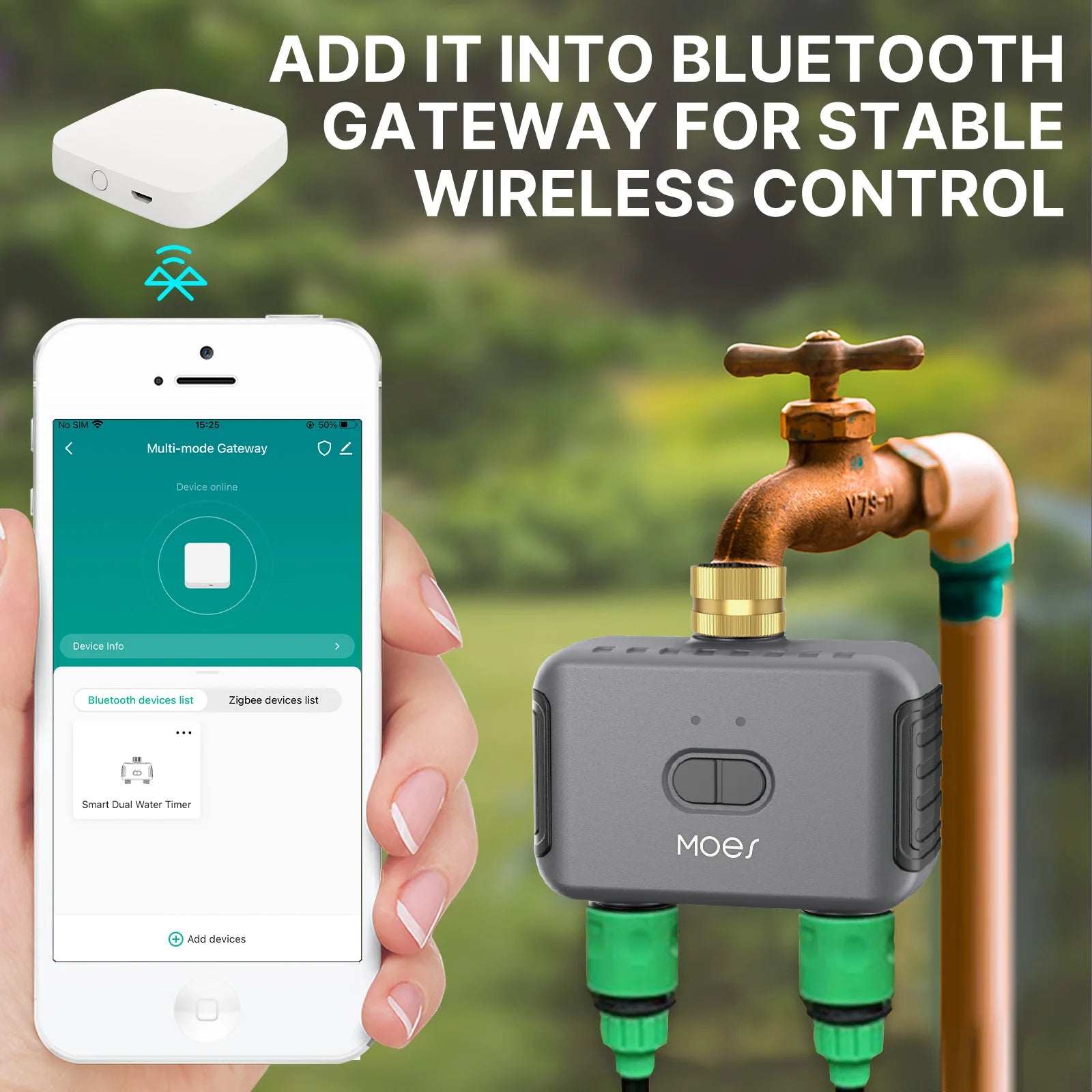 MOES Bluetooth Value Smart Garden Sprinkler Water Timer by 2 Way Rain Delay Filter Programmable Automatic Irrigation Controller - BudgetSpender