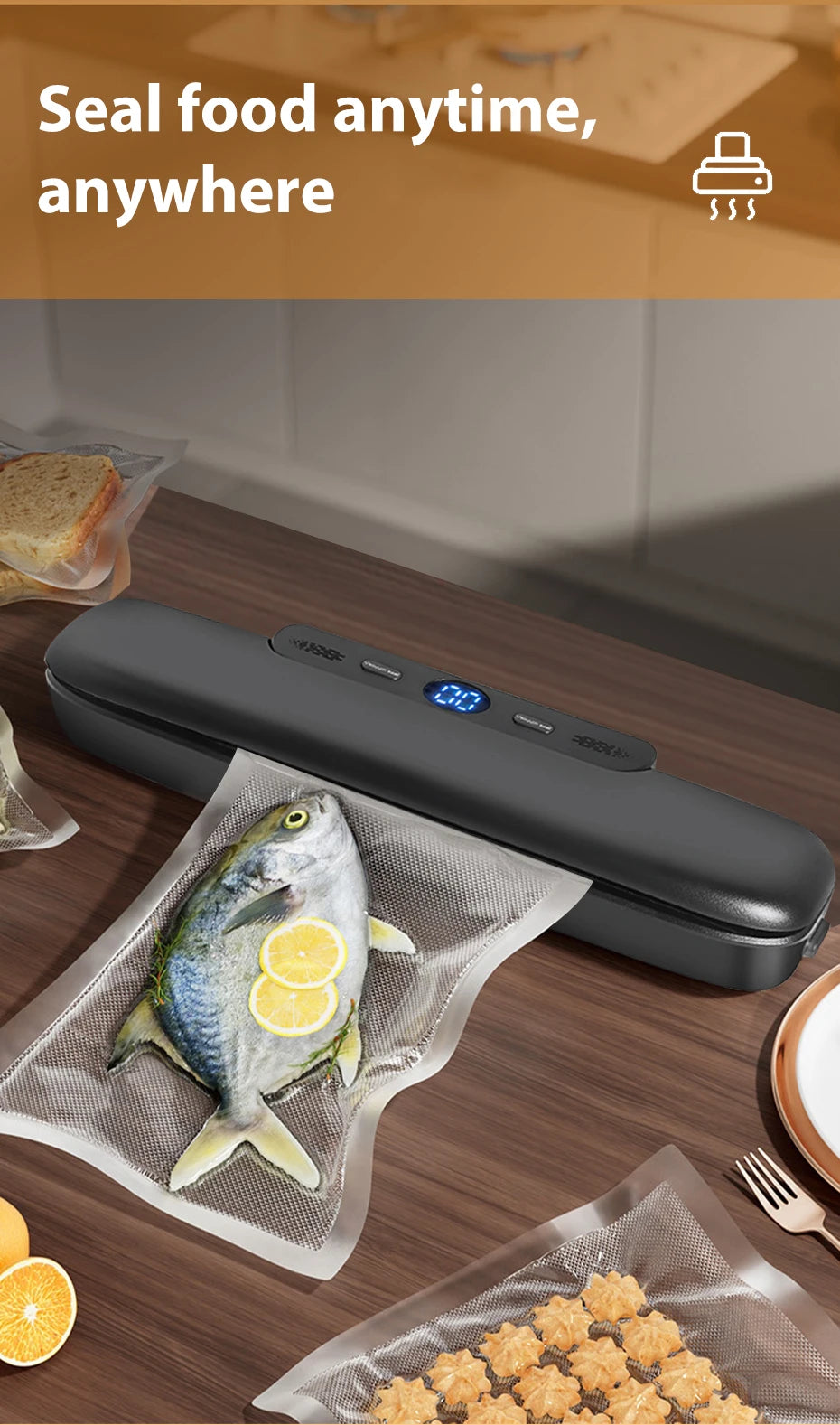Vacuum Sealer Food Packaging Machine-With Free 10pcs Vacuum bags - BudgetSpender
