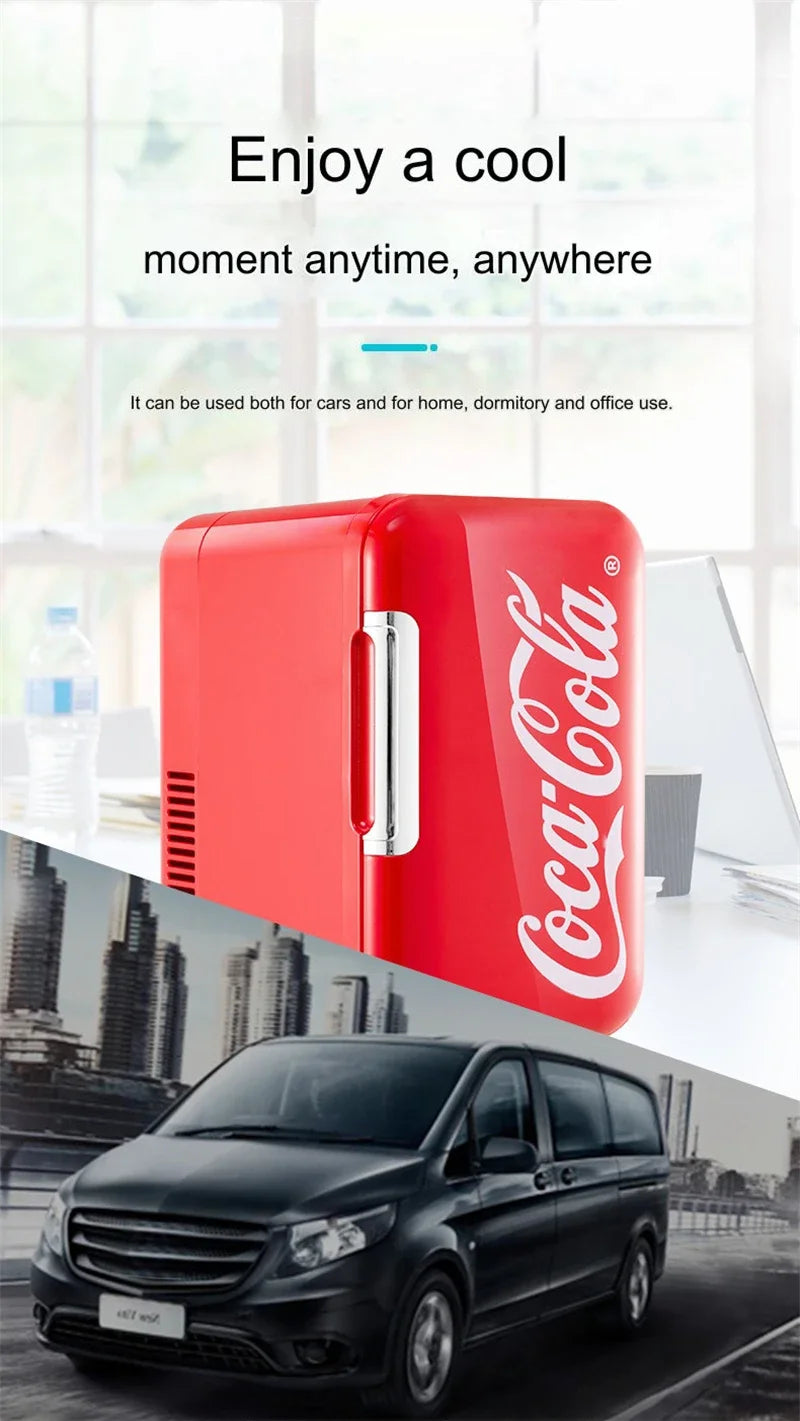 Coca-Cola 6L Mini Fridge Portable Cooler & Warmer for Home/Car - BudgetSpender