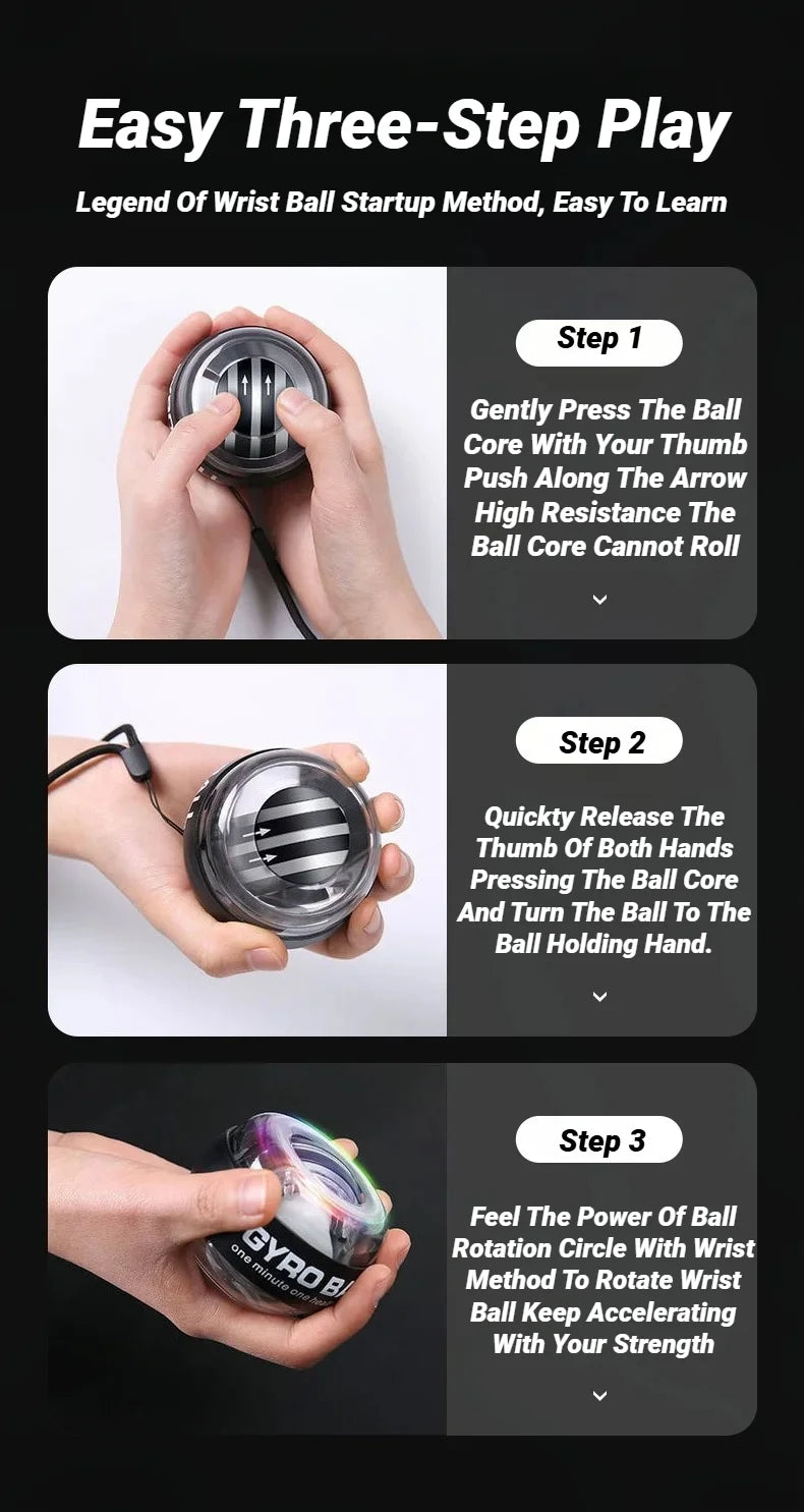 Gyroball Powerball Wrist & Forearm Exerciser – Strengthen Grip & Boost Muscle Control - BudgetSpender