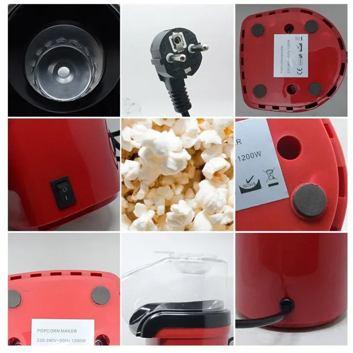 Mini 220V Electric Popcorn Machine – Fast Hot Air Corn Maker for Home Snacks - BudgetSpender