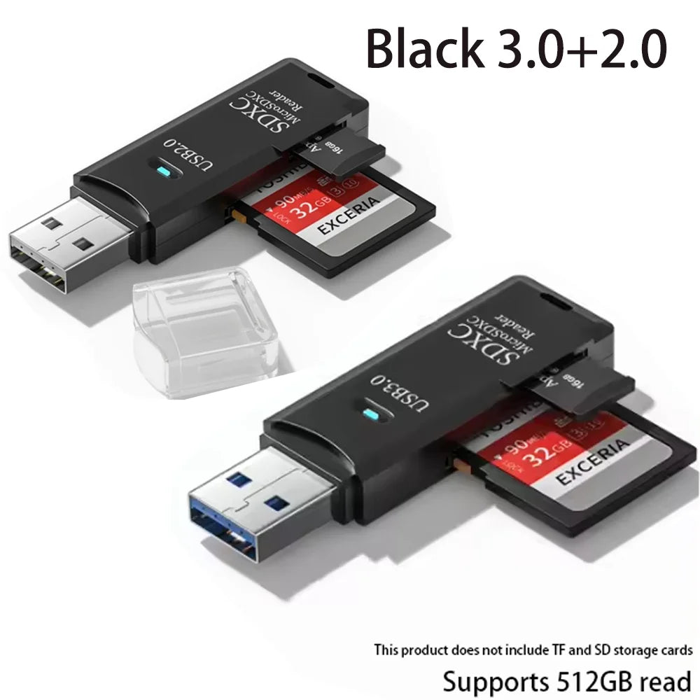 2-in-1 USB 3.0/2.0 Card Reader for TF & SD Cards - BudgetSpender