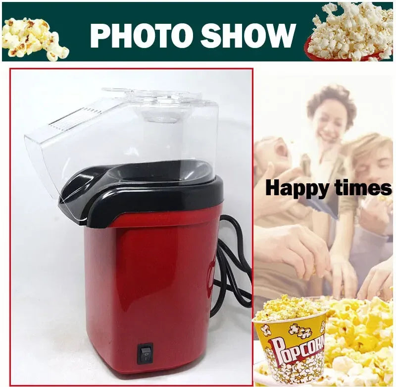 Mini 220V Electric Popcorn Machine – Fast Hot Air Corn Maker for Home Snacks - BudgetSpender