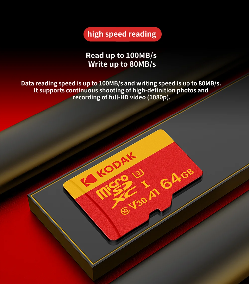 Kodak U3 High-Speed Micro SD Card – 100MB/s Fast Storage for 4K Video - BudgetSpender