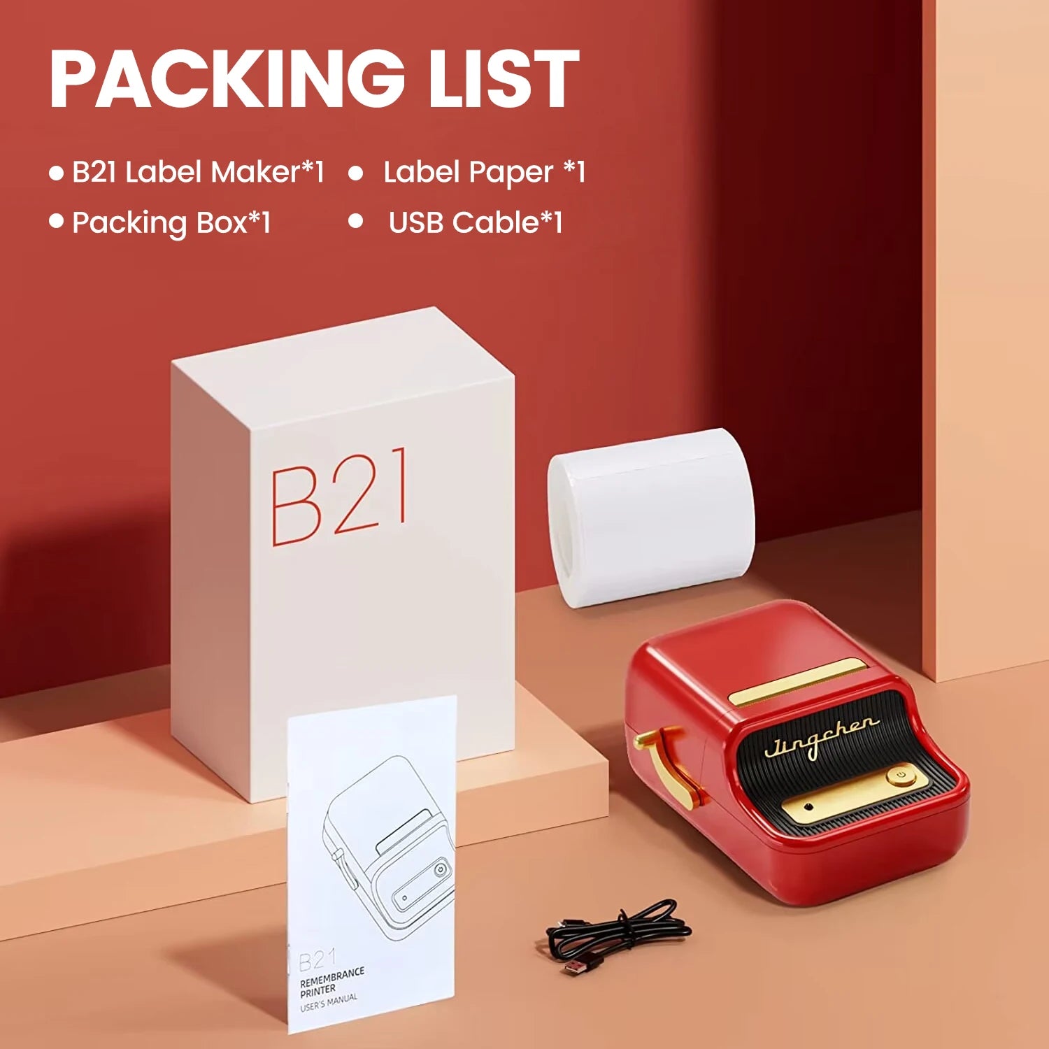 Niimbot B21/B1 Thermal Label Printer with 5 Roll Set - BudgetSpender
