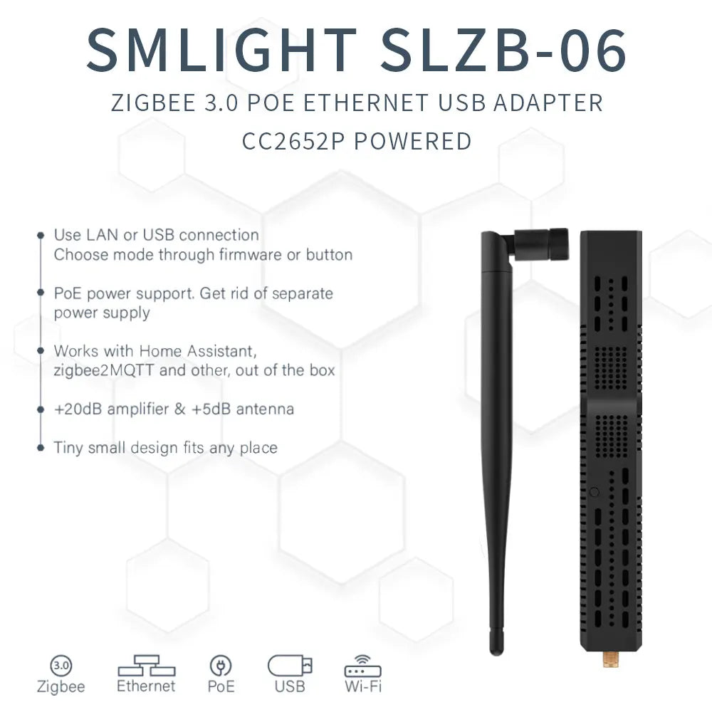 SMLIGHT Zigbee Coordinator Gateway – PoE, WiFi, USB for Smart Home Integration - BudgetSpender
