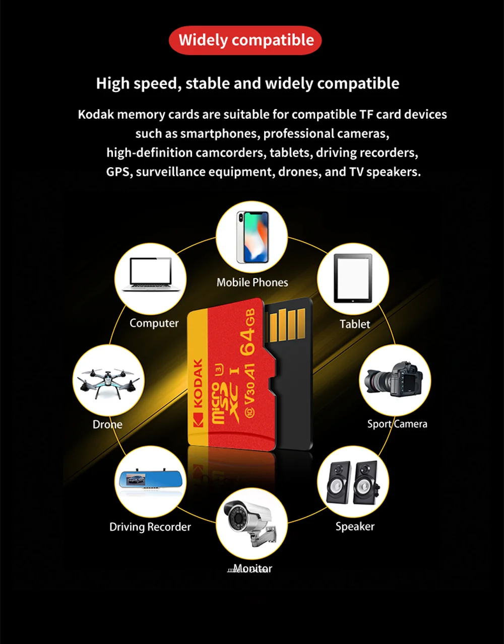 Kodak U3 High-Speed Micro SD Card – 100MB/s Fast Storage for 4K Video - BudgetSpender